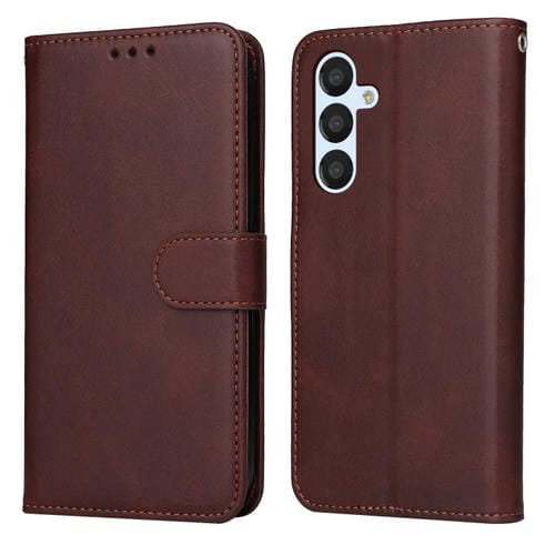 Para Samsung Galaxy A34 5G Classic Calf Texture Flip Funda de cuero para teléfono (Marrón)