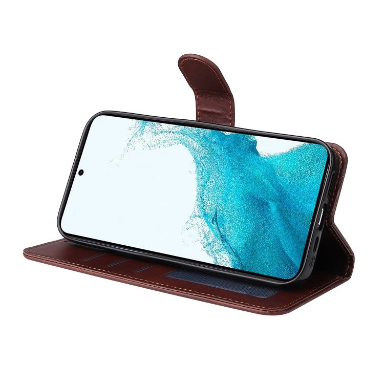 Para Samsung Galaxy A34 5G Classic Calf Texture Flip Funda de cuero para teléfono (Marrón)