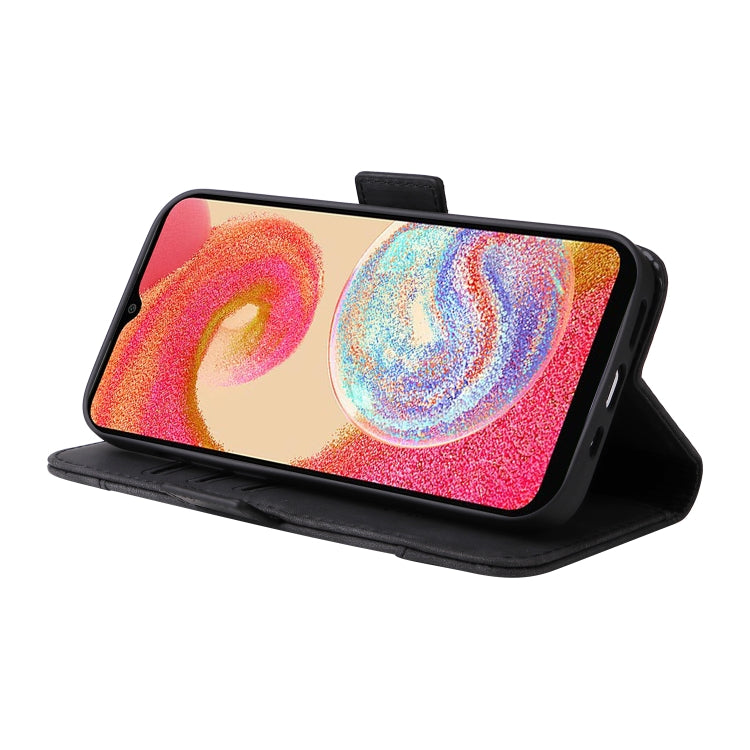 Para Samsung Galaxy A04e BETOPNICE Funda de cuero con hebilla de doble cara (negro)