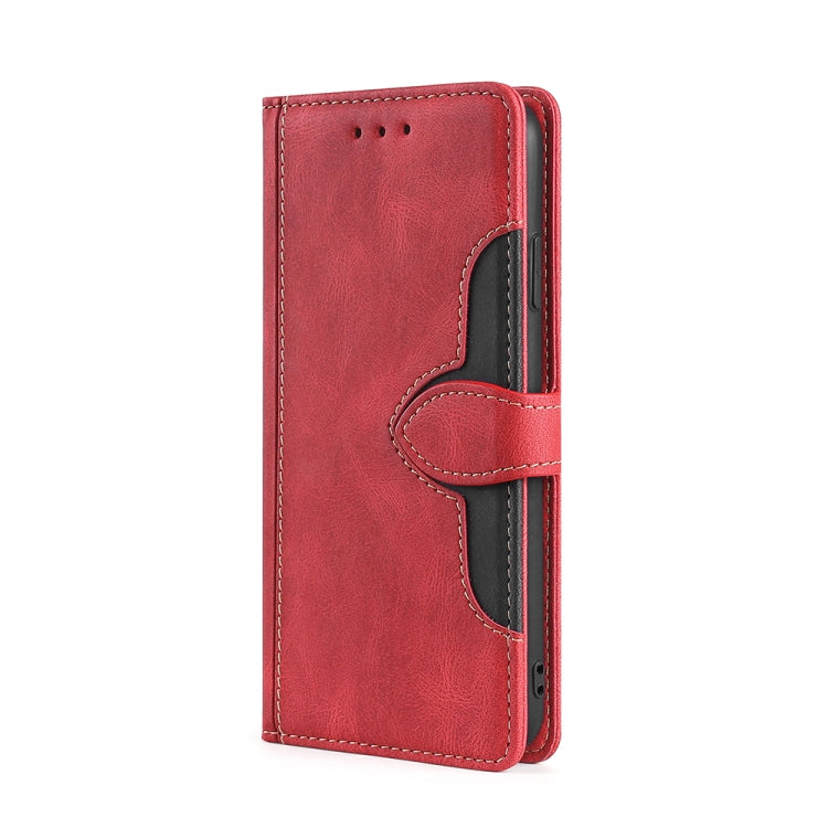 Para Samsung Galaxy A04e 4G Skin Feel Funda de teléfono de cuero con hebilla magnética (Rojo)
