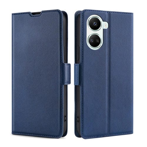 Para Huawei nova 10 SE Estuche para teléfono de cuero con tapa horizontal y hebilla lateral de voltaje ultrafino (Azul)
