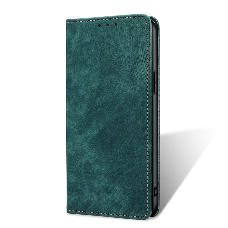Para Huawei nova 10 SE RFID Funda de teléfono de cuero magnético con cepillo antirrobo (verde)