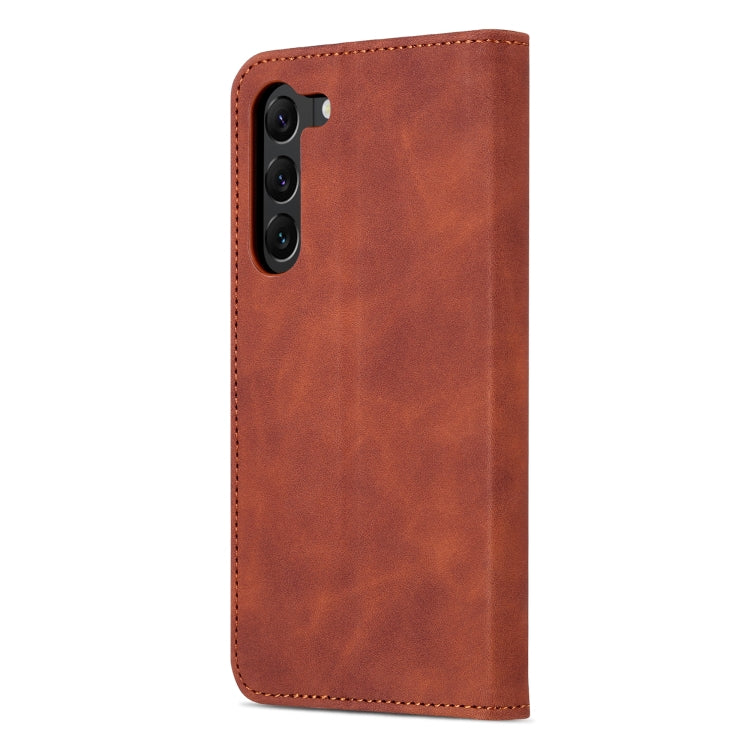 Para Samsung Galaxy S23 5G AZNS Skin Feel Calf Texture Flip Funda de cuero para teléfono (marrón)