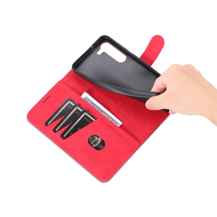 Para Samsung Galaxy S23 5G AZNS Skin Feel Calf Texture Flip Funda de cuero para teléfono (Rojo)