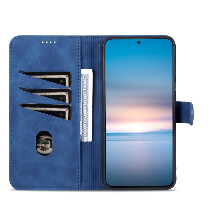 Para Samsung Galaxy S23 5G AZNS Skin Feel Calf Texture Flip Funda de cuero para teléfono (Azul)