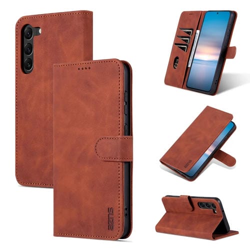 Para Samsung Galaxy S23+ 5G AZNS Skin Feel Calf Texture Flip Funda de cuero para teléfono (marrón)