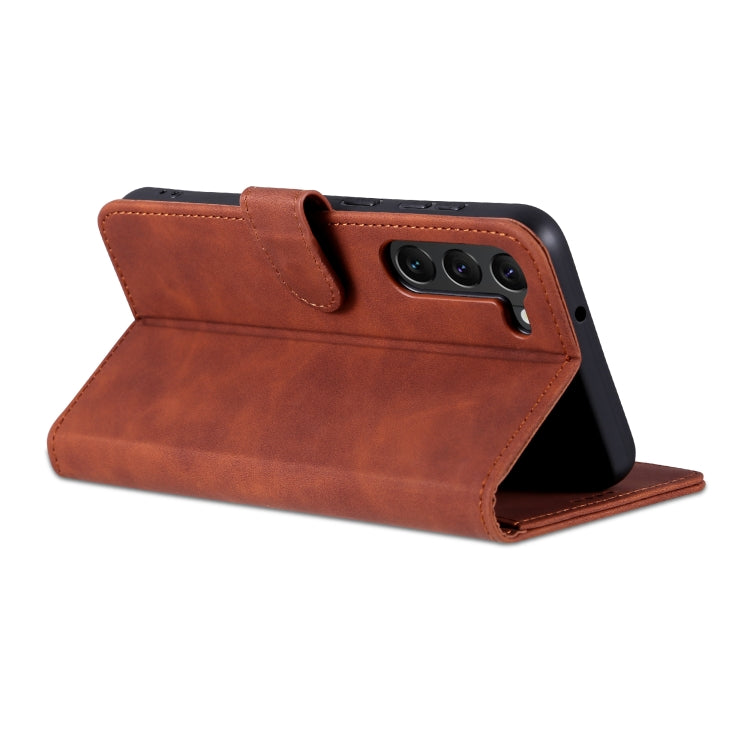 Para Samsung Galaxy S23+ 5G AZNS Skin Feel Calf Texture Flip Funda de cuero para teléfono (marrón)