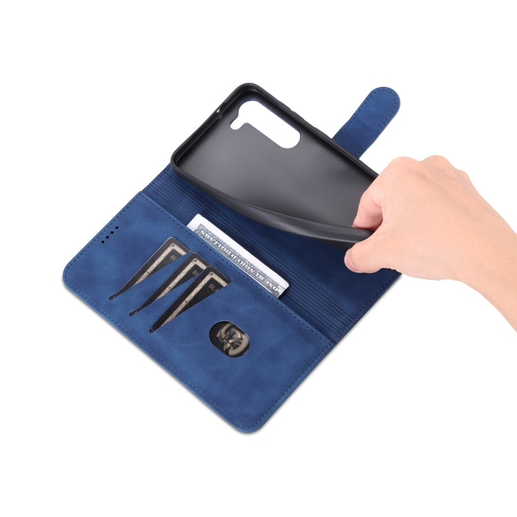 Para Samsung Galaxy S23+ 5G AZNS Skin Feel Calf Texture Flip Funda de cuero para teléfono (Azul)