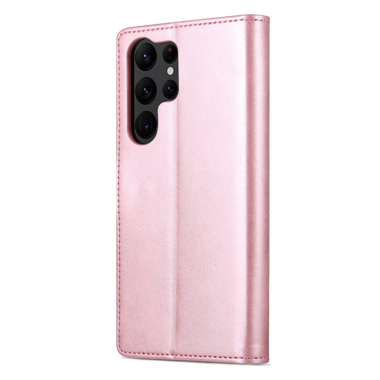 Para Samsung Galaxy S23 Ultra 5G AZNS Skin Feel Calf Texture Flip Funda de cuero para teléfono (Oro rosa)