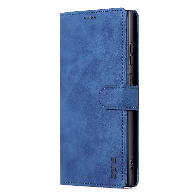 Para Samsung Galaxy S23 Ultra 5G AZNS Skin Feel Calf Texture Flip Funda de cuero para teléfono (Azul)