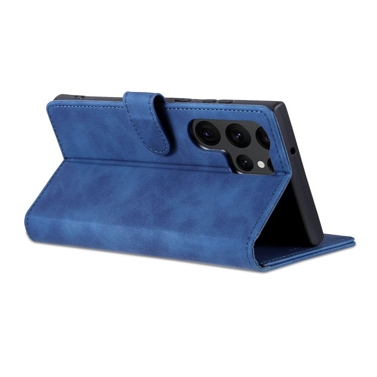 Para Samsung Galaxy S23 Ultra 5G AZNS Skin Feel Calf Texture Flip Funda de cuero para teléfono (Azul)