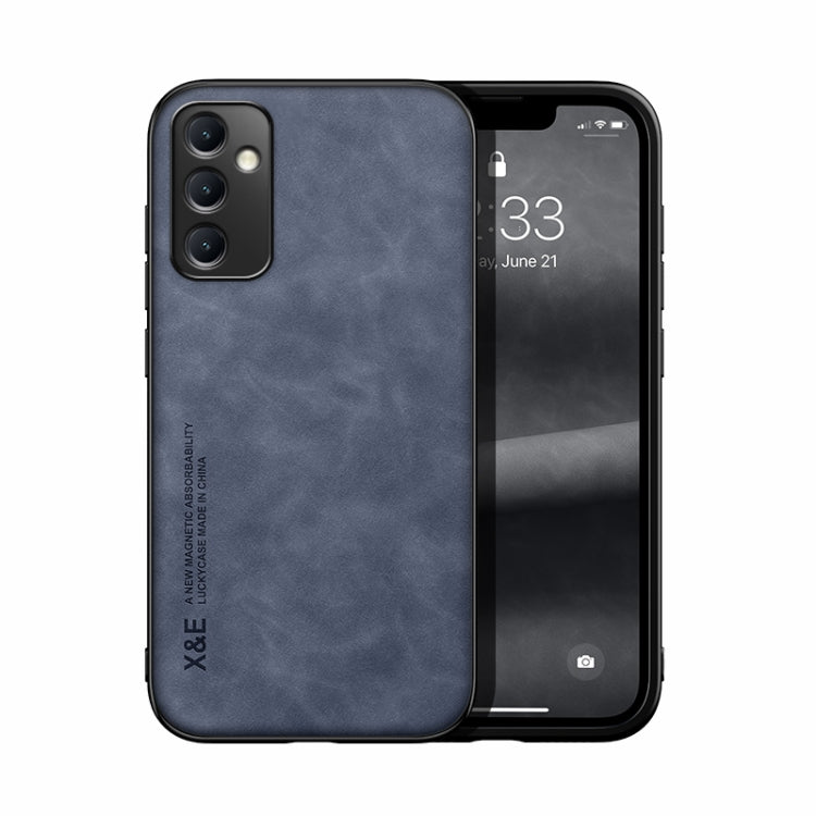 Para Samsung Galaxy A54 5G Skin Feel Magnetic Leather Back Phone Case (Azul)