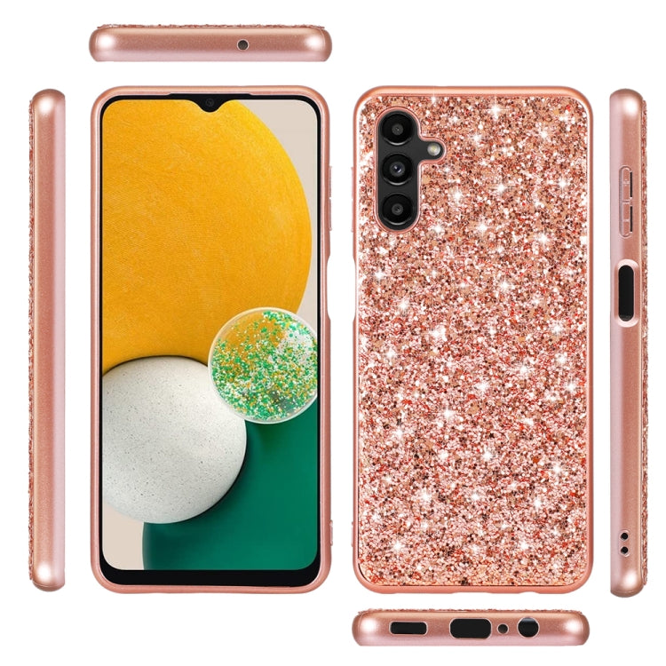 Para Samsung Galaxy A54 5G Glitter Powder Funda de teléfono TPU a prueba de golpes (Oro rosa)