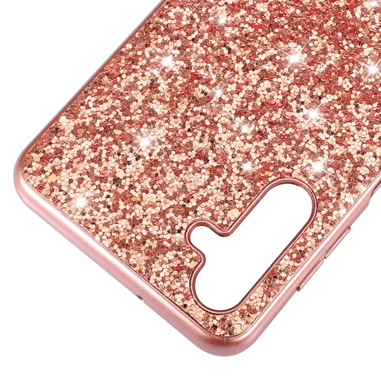 Para Samsung Galaxy A54 5G Glitter Powder Funda de teléfono TPU a prueba de golpes (Oro rosa)
