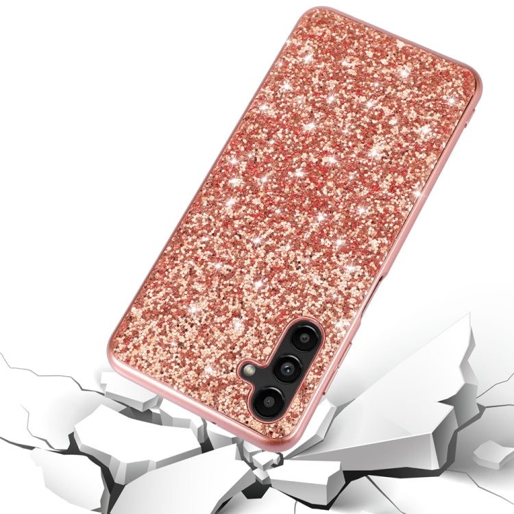 Para Samsung Galaxy A54 5G Glitter Powder Funda de teléfono TPU a prueba de golpes (Oro rosa)