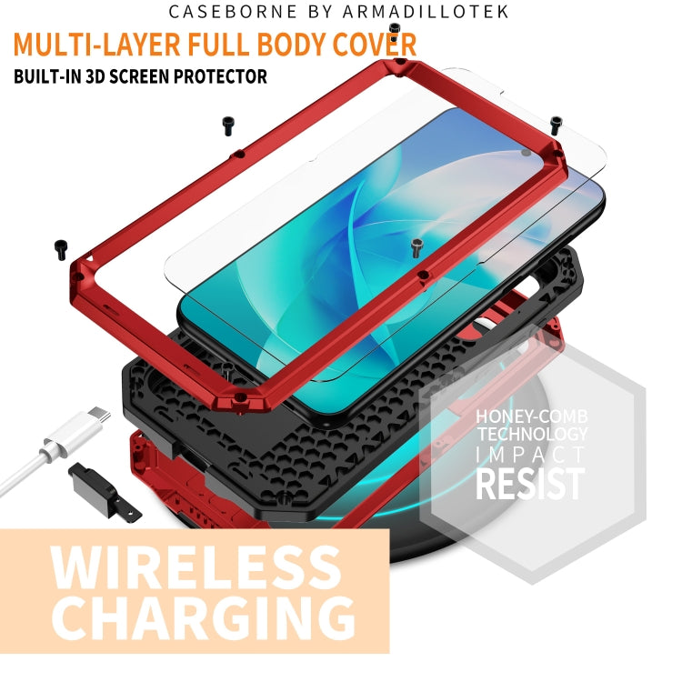 Para Samsung Galaxy S23 5G R-JUST Diseño de cámara deslizante Vida impermeable a prueba de polvo Caja del teléfono a prueba de golpes (Rojo)