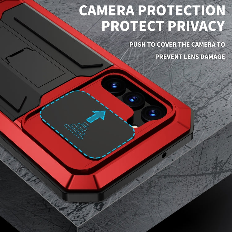 Para Samsung Galaxy S23 5G R-JUST Diseño de cámara deslizante Vida impermeable a prueba de polvo Caja del teléfono a prueba de golpes (Rojo)