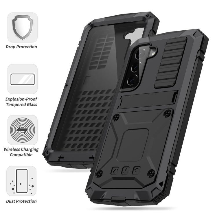 Para Samsung Galaxy S23 5G R-JUST Life Funda impermeable a prueba de polvo a prueba de golpes (Negro)