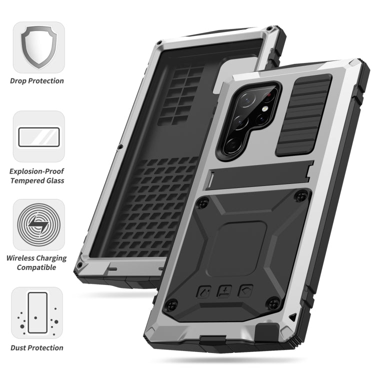 Para Samsung Galaxy S23 Ultra 5G R-JUST Life Funda impermeable a prueba de polvo a prueba de golpes (Plata)