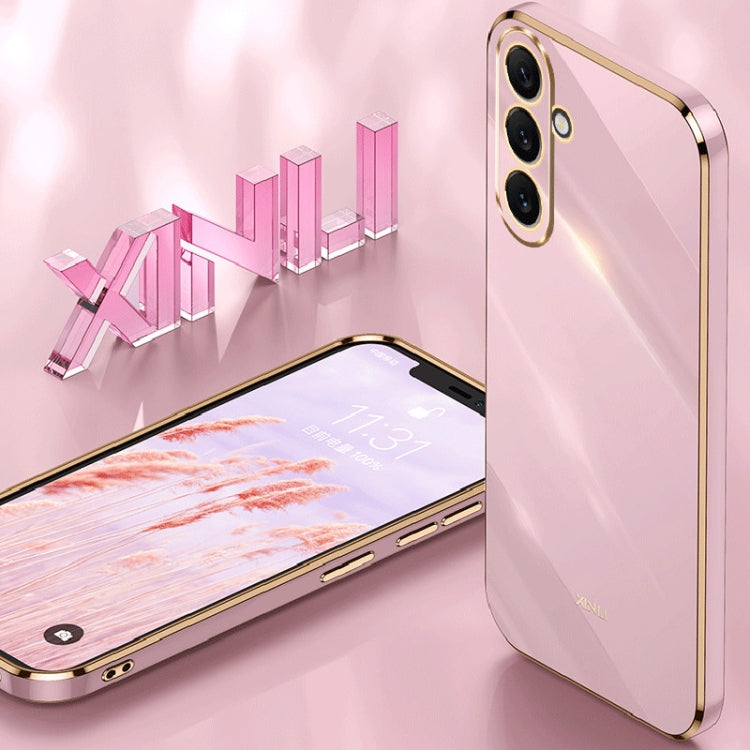 Para Samsung Galaxy A54 5G XINLI Straight Edge 6D Electroplate TPU Funda para teléfono (rosa)