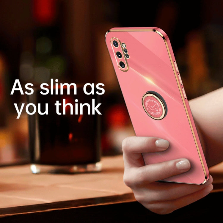 Para Samsung Galaxy Note10+ XINLI Straight Edge Electroplate TPU Phone Case con anillo (Hawthorn Red)
