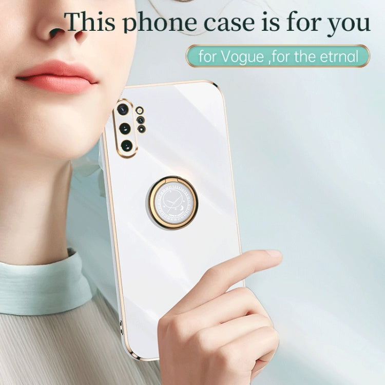 Para Samsung Galaxy Note10+ XINLI Straight Edge Electroplate TPU Phone Case con anillo (Hawthorn Red)