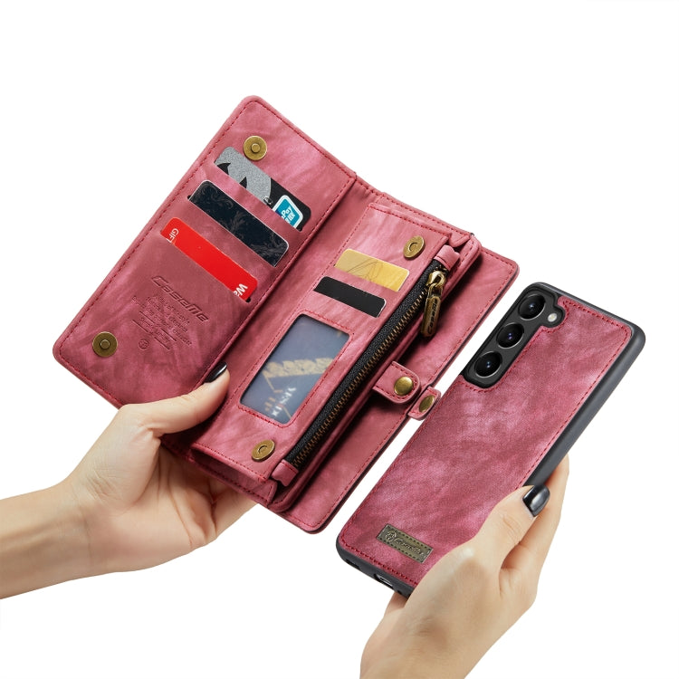 Para Samsung Galaxy S23 5G CaseMe 008 Estuche de teléfono de cuero multifuncional desmontable (Rojo)