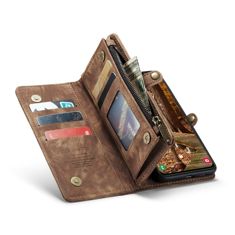Para Samsung Galaxy S23+ 5G CaseMe 008 Estuche para teléfono de cuero multifuncional desmontable (Marrón)