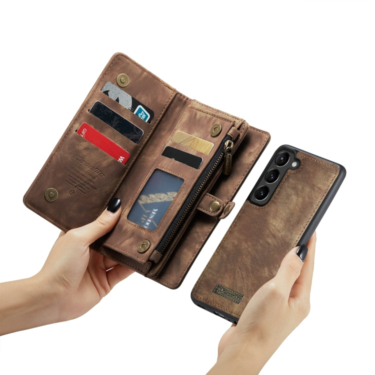 Para Samsung Galaxy S23+ 5G CaseMe 008 Estuche para teléfono de cuero multifuncional desmontable (Marrón)
