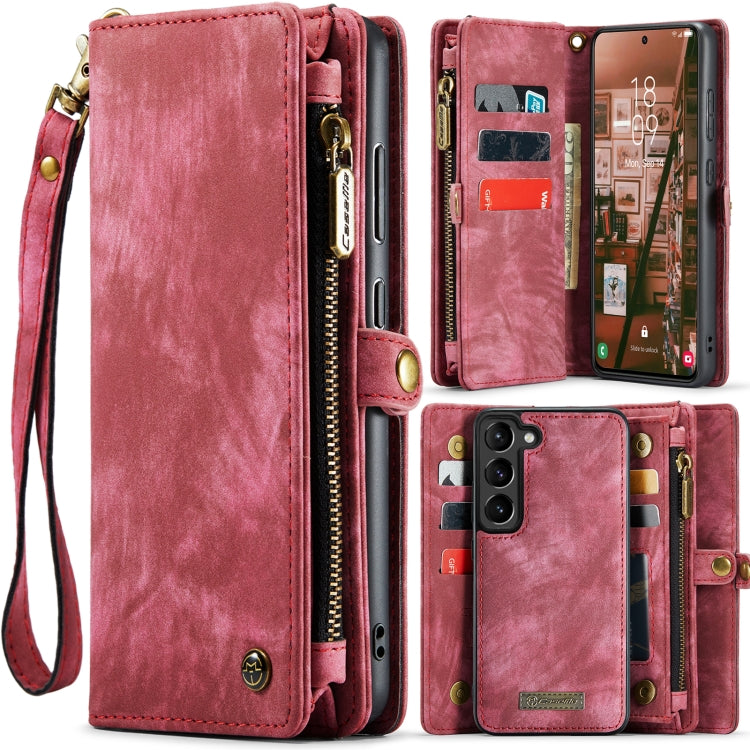 Para Samsung Galaxy S23+ 5G CaseMe 008 Estuche de teléfono de cuero multifuncional desmontable (Rojo)