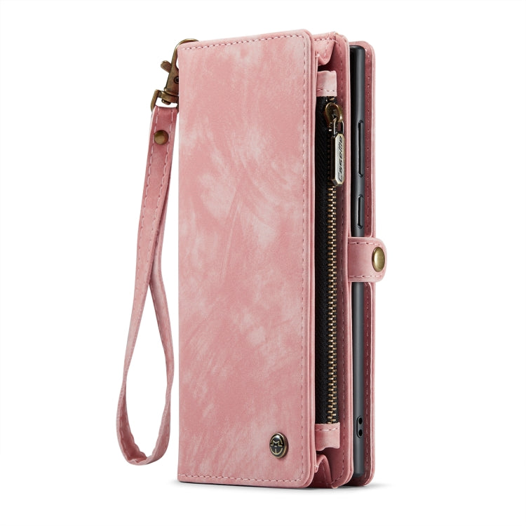 Para Samsung Galaxy S23 Ultra 5G CaseMe 008 Estuche de teléfono de cuero multifuncional desmontable (rosa)