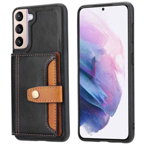 Para Samsung Galaxy S23 5G Color de piel de becerro a juego TPU + PU Phone Case (Negro)