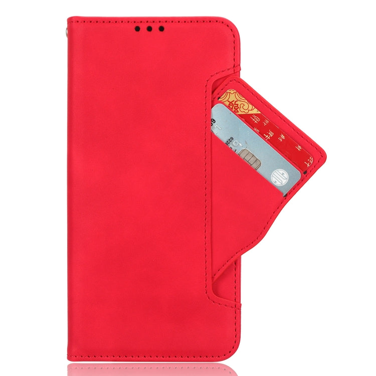 Funda de Cuero para Huawei Nova 10 Se con Textura Becerro y Ranuras para Tarjetas (Rojo)