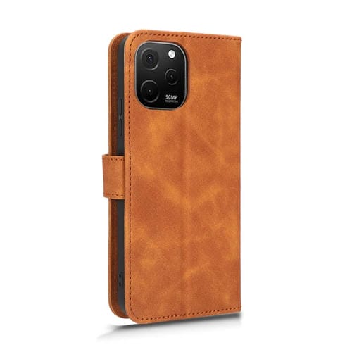 Funda Flip Leather Magnetic para Huawei Nova Y61 Skin Feel (Marrón)