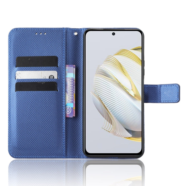 Funda para Huawei Nova 10 Se Caja de Cuero con Textura de Diamante (Azul)