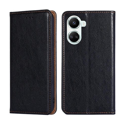 Estuche para Huawei Nova 10 Se de Cuero Magnético Color Sólido con Aceite Brillante (Negro)
