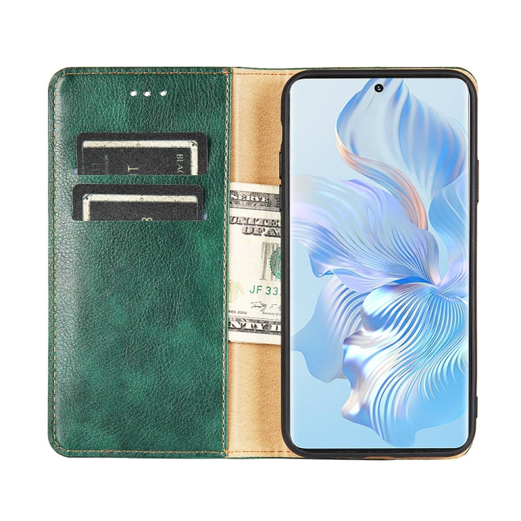 Estuche para Huawei Nova 10 Se de Cuero Magnético Color Sólido con Aceite Brillante (Negro)
