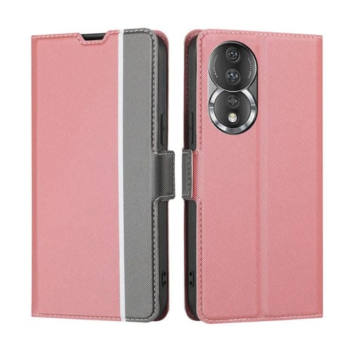 Funda de Cuero For Honor 80 Twill Texture con Hebilla para Teléfono (Rosa)