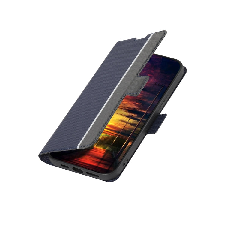 Funda de Cuero para Huawei Nova 10 Se con Textura Twill y Hebilla Lateral (Azul)