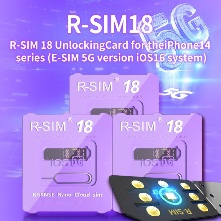 Tarjeta de Desbloqueo Universal R-Sim 18 5G para iOS16