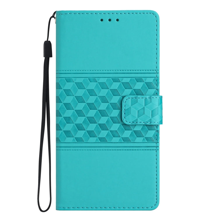 Funda para Huawei P20 Lite Diamond Embossed Skin Feel Leather con Cordón (Azul)