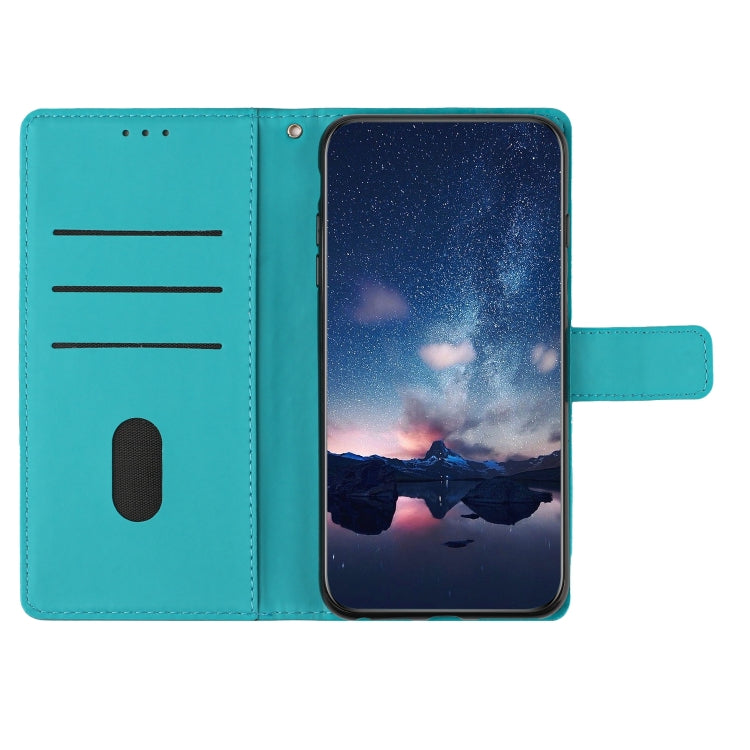 Funda para Huawei P20 Lite Diamond Embossed Skin Feel Leather con Cordón (Azul)