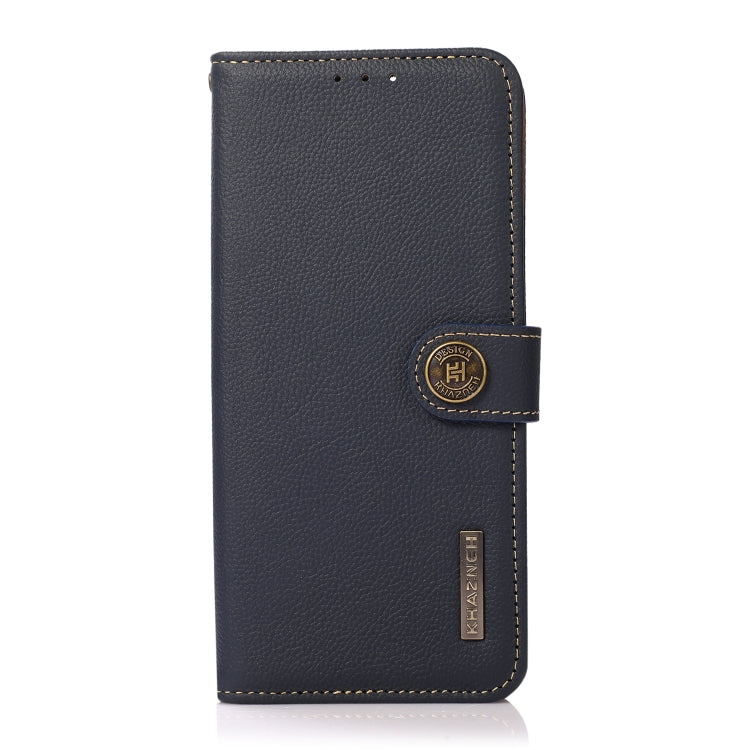 Funda de Cuero Genuino para OnePlus 11 Khazneh Custer Texture con RFID (Azul)