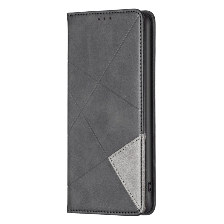 Estuche de Cuero Magnético Invisible Prismático para Motorola Moto G13 4G/G23 4G/G53 5G (Negro)