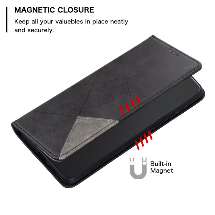 Estuche de Cuero Magnético Invisible Prismático para Motorola Moto G13 4G/G23 4G/G53 5G (Negro)
