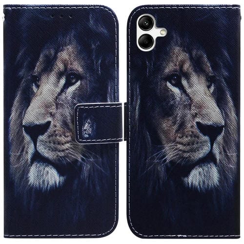 Estuche de Teléfono Samsung Galaxy A04E / F04 / M04 Cuero con Tapa Dibujo León