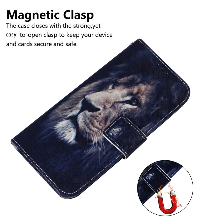 Estuche de Teléfono Samsung Galaxy A04E / F04 / M04 Cuero con Tapa Dibujo León