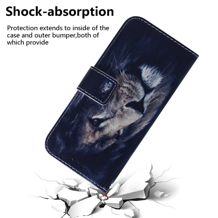 Estuche de Teléfono Samsung Galaxy A04E / F04 / M04 Cuero con Tapa Dibujo León