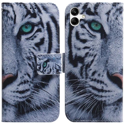 Estuche de Teléfono Samsung Galaxy A04E F04 M04 Cuero con Tapa Dibujo Tigre
