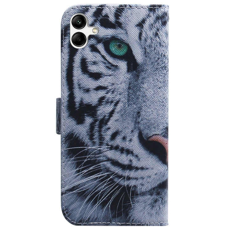 Estuche de Teléfono Samsung Galaxy A04E F04 M04 Cuero con Tapa Dibujo Tigre